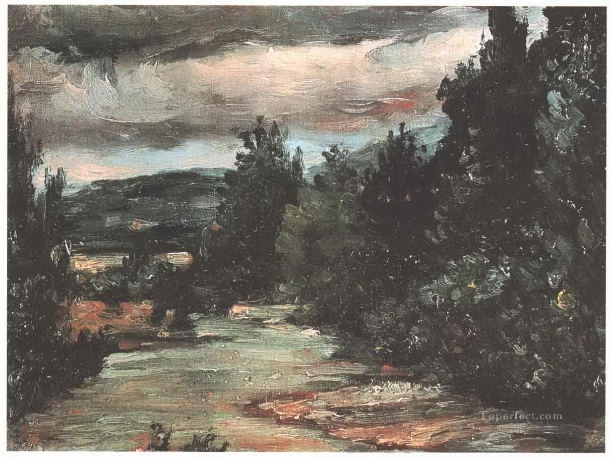 平原の川 ポール・セザンヌ油絵